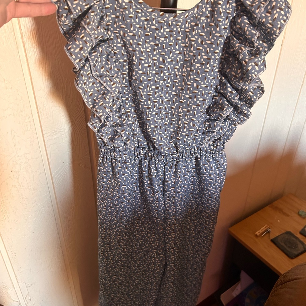 Patterned Blue jumpsuit, girls size 6. NWOT